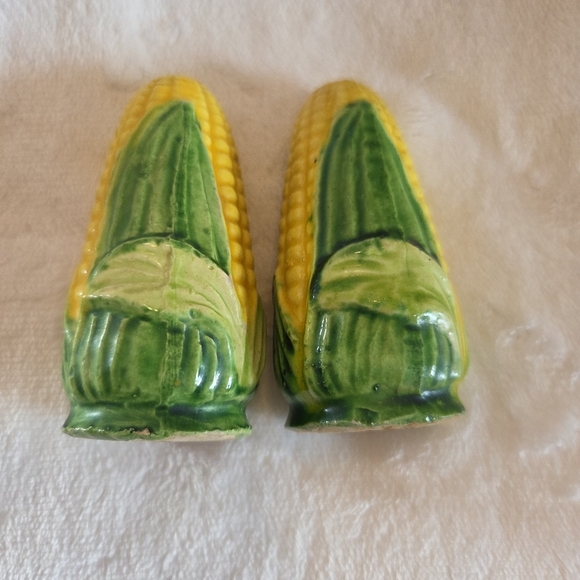 Vintage Japan Half Shucked Corn On the Cob Salt and Pepper Shakers Ceramic - Picture 3 of 8